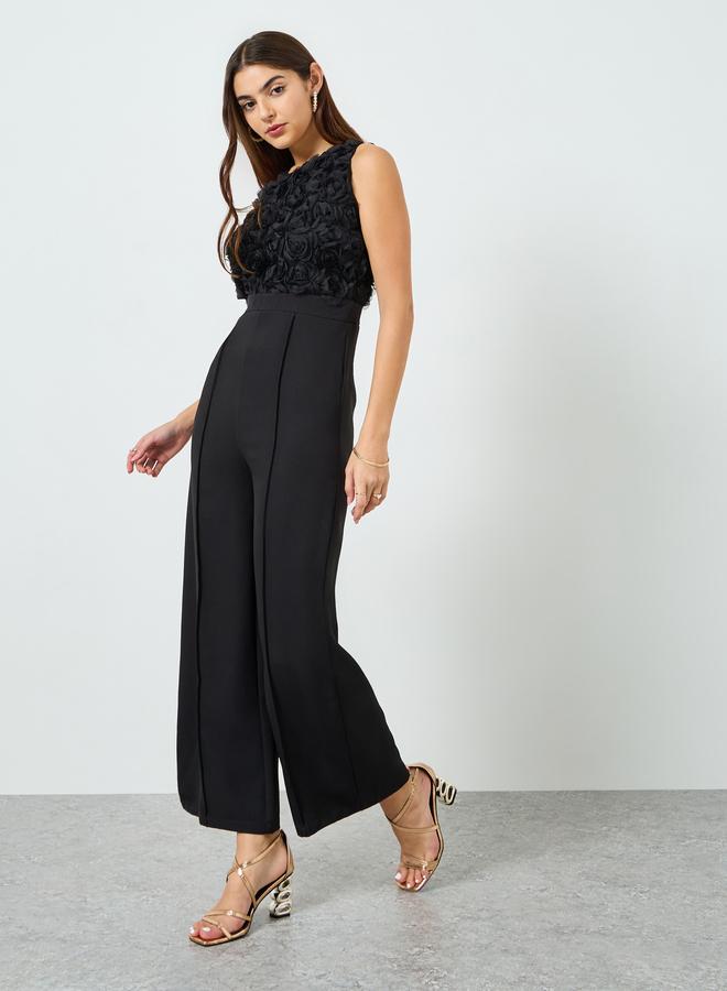 Styli Women Black One-Shoulder Wide Leg Jumpsuit - Image 2